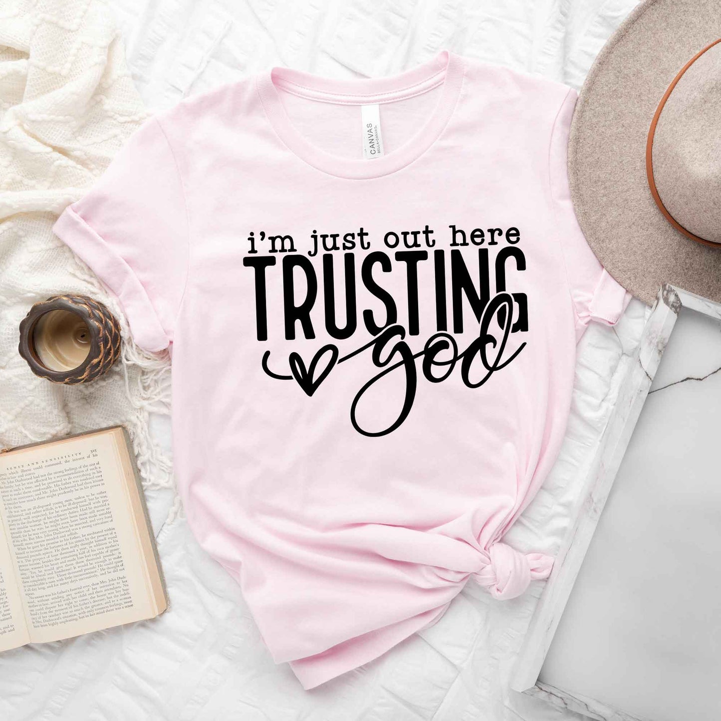 Out Here Trusting Jesus | Short Sleeve Crew Neck