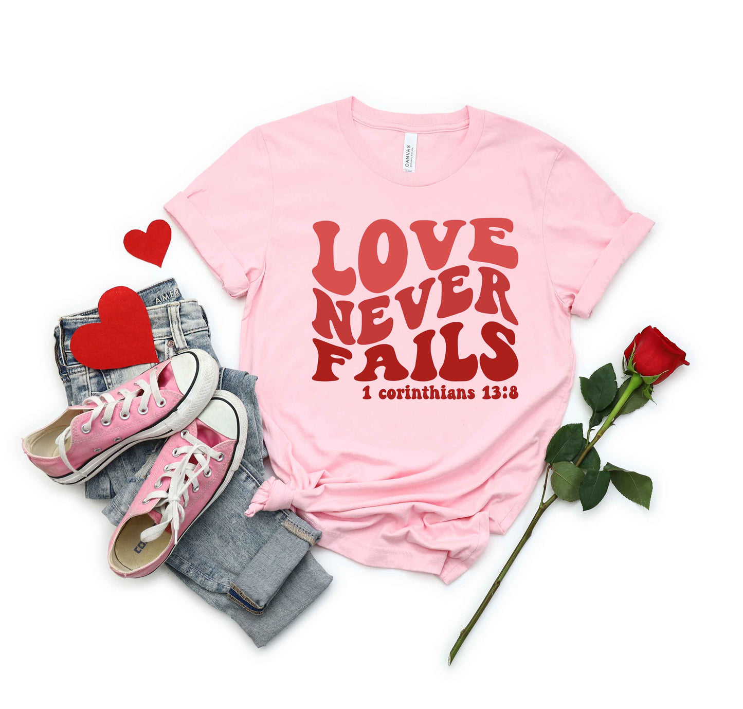 Love Never Fails Wavy | Short Sleeve Crew Neck