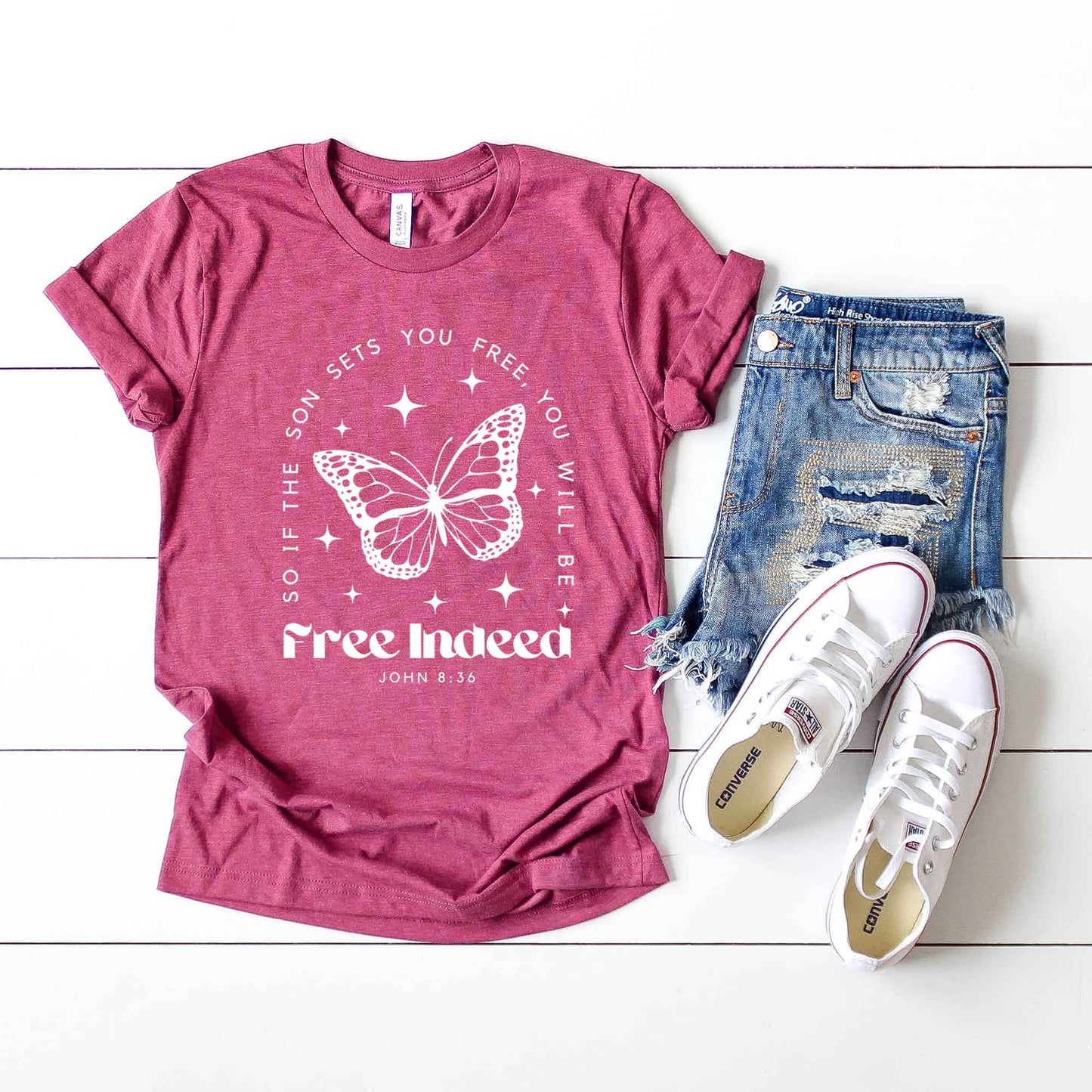 Free Indeed Butterfly | Short Sleeve Crew Neck