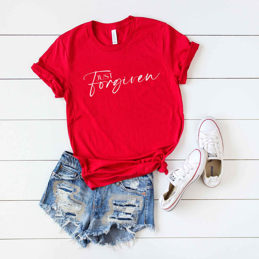 Just Forgiven Cursive | Short Sleeve Crew Neck