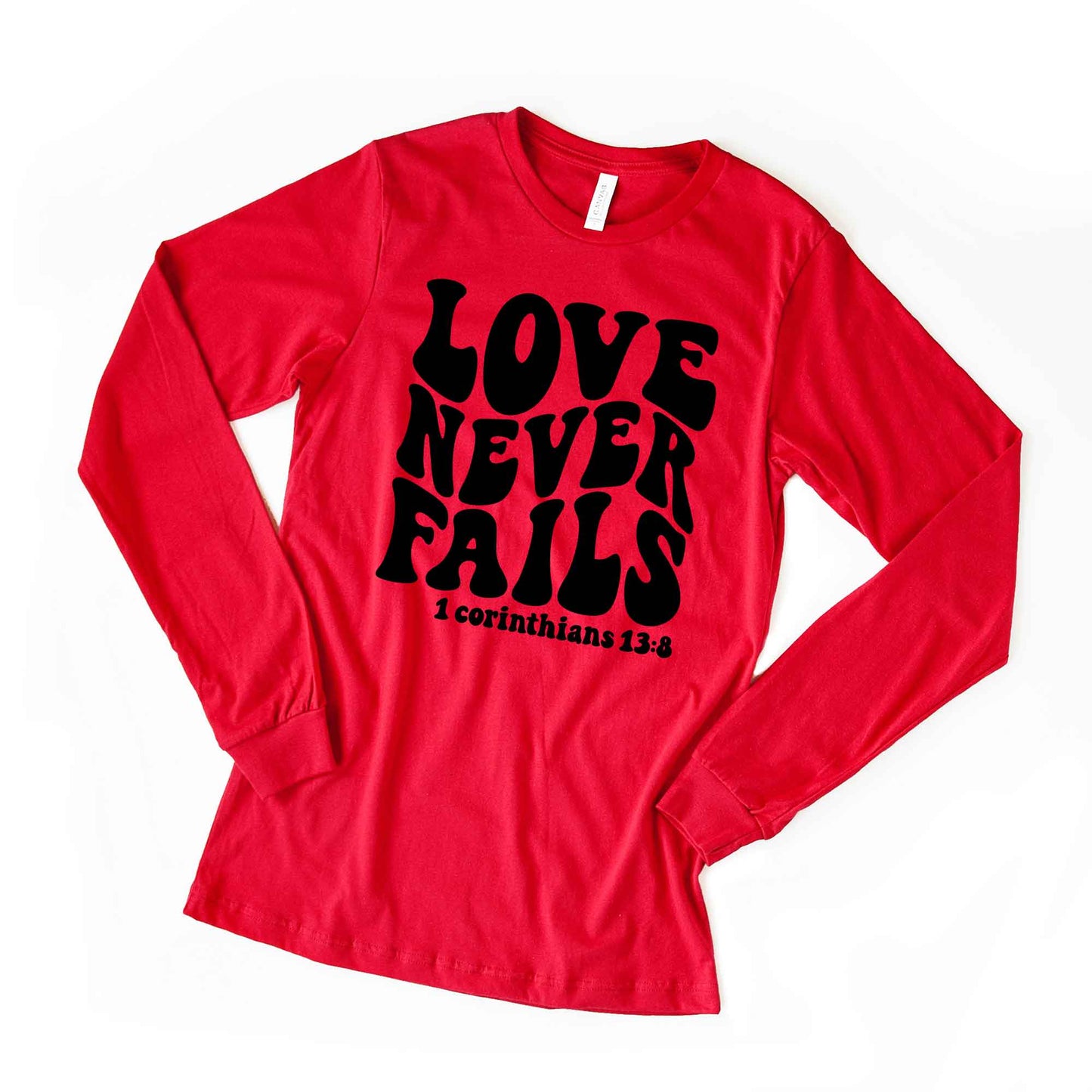 Love Never Fails Wavy | Long Sleeve Crew Neck