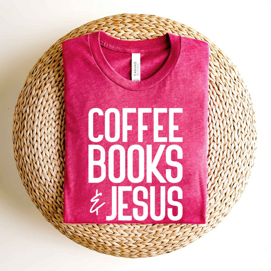 Coffee Books Jesus | Short Sleeve Crew Neck