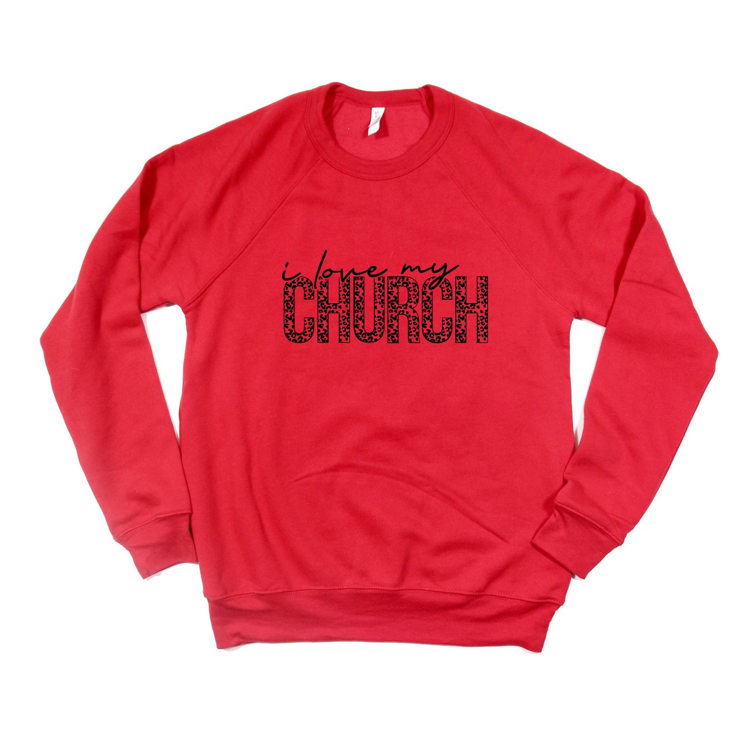 I Love My Church Leopard | Bella Canvas Premium Sweatshirt