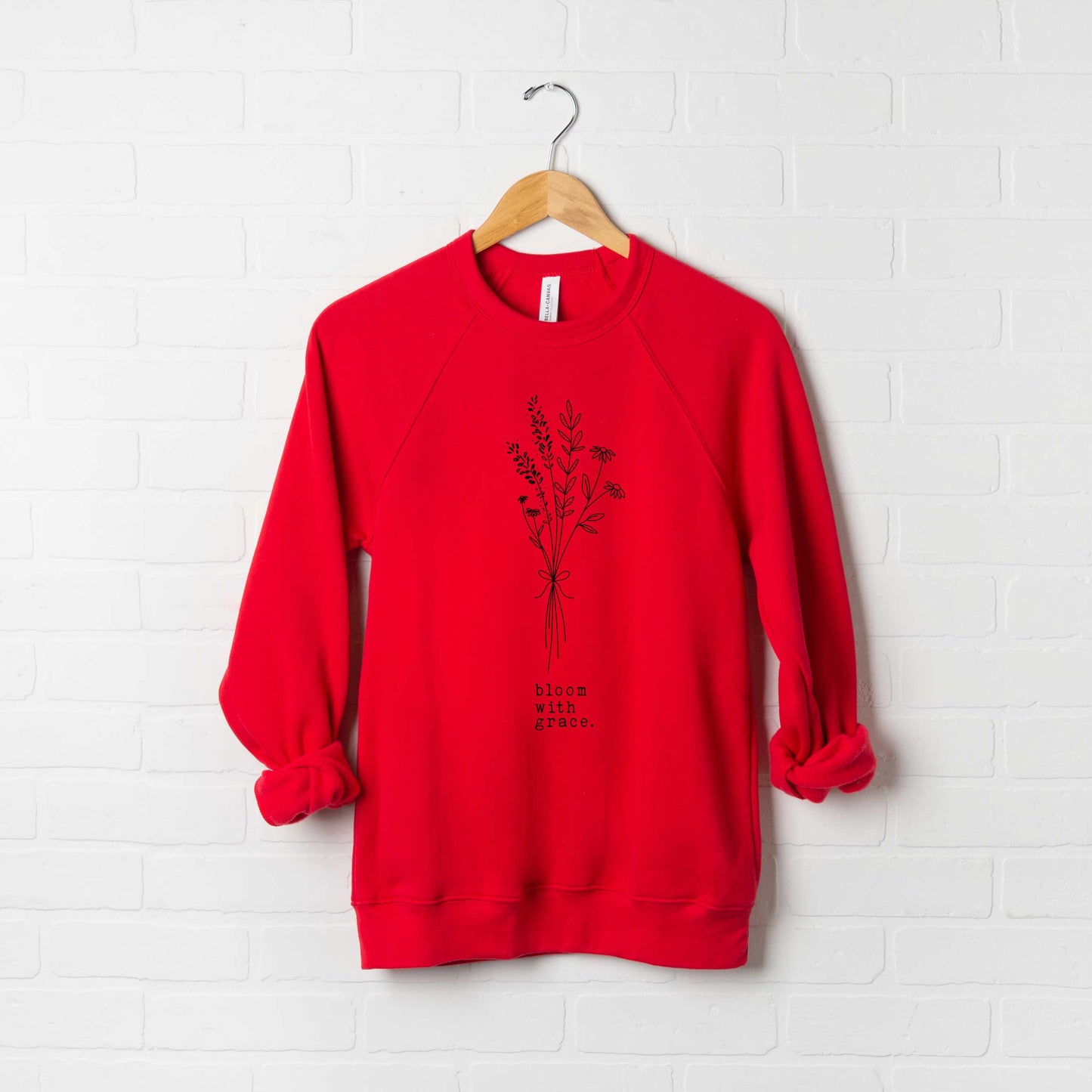 Bloom With Grace Bouquet | Bella Canvas Premium Sweatshirt