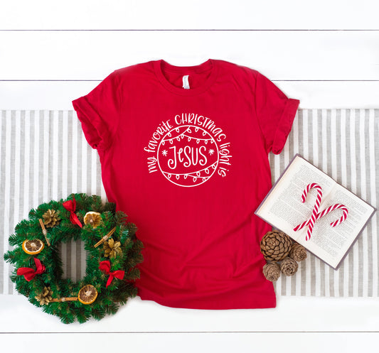 Favorite Christmas Light Jesus | Short Sleeve Crew Neck