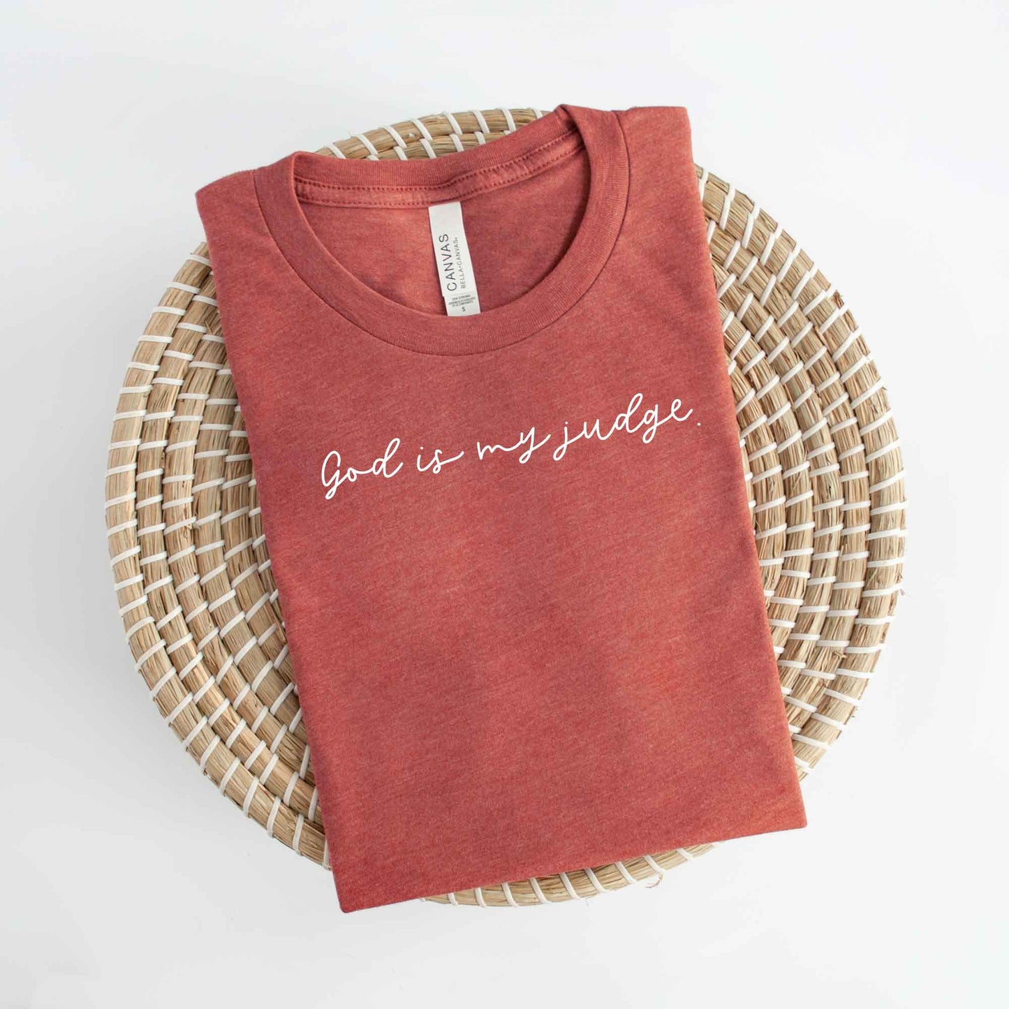 God Is My Judge Cursive | Short Sleeve Crew Neck