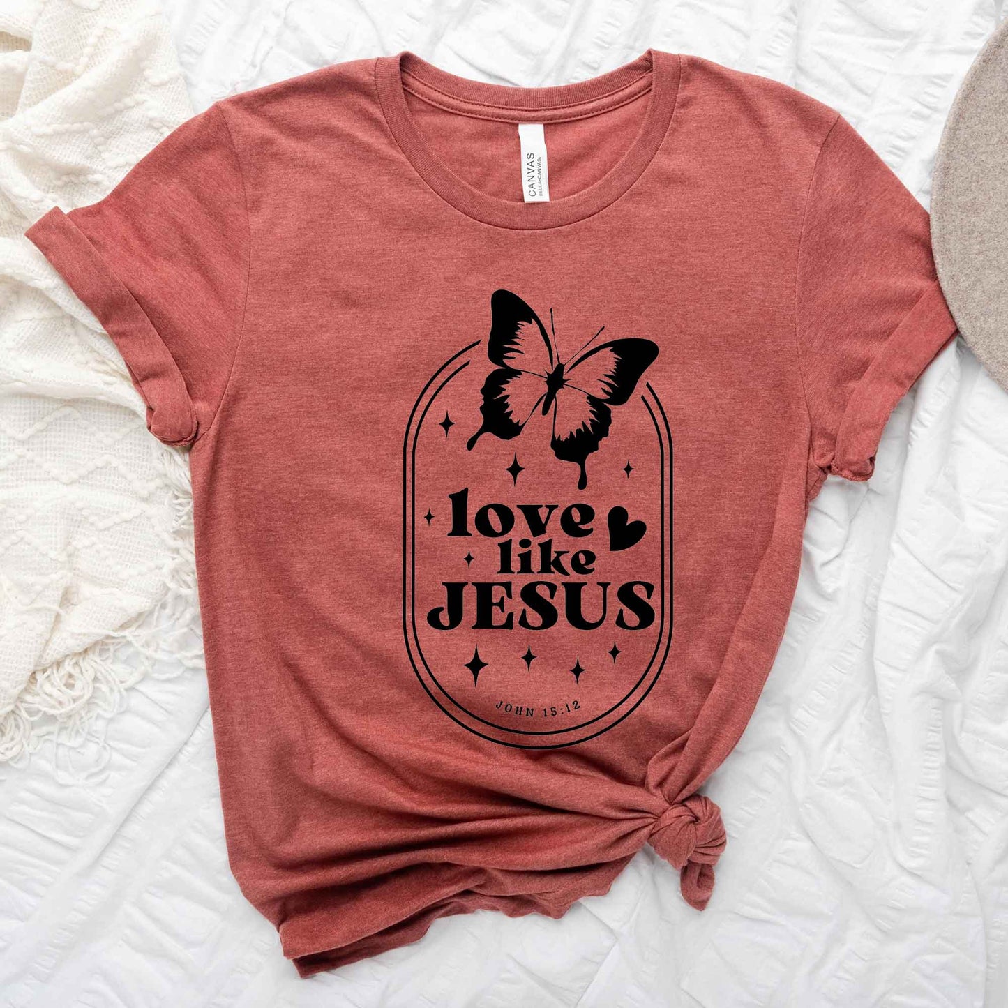 Love Like Jesus Butterfly Oval | Short Sleeve Crew Neck