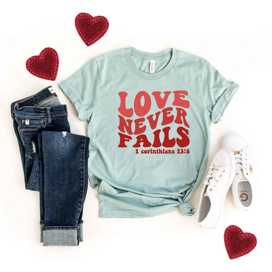 Love Never Fails Wavy | Short Sleeve Crew Neck