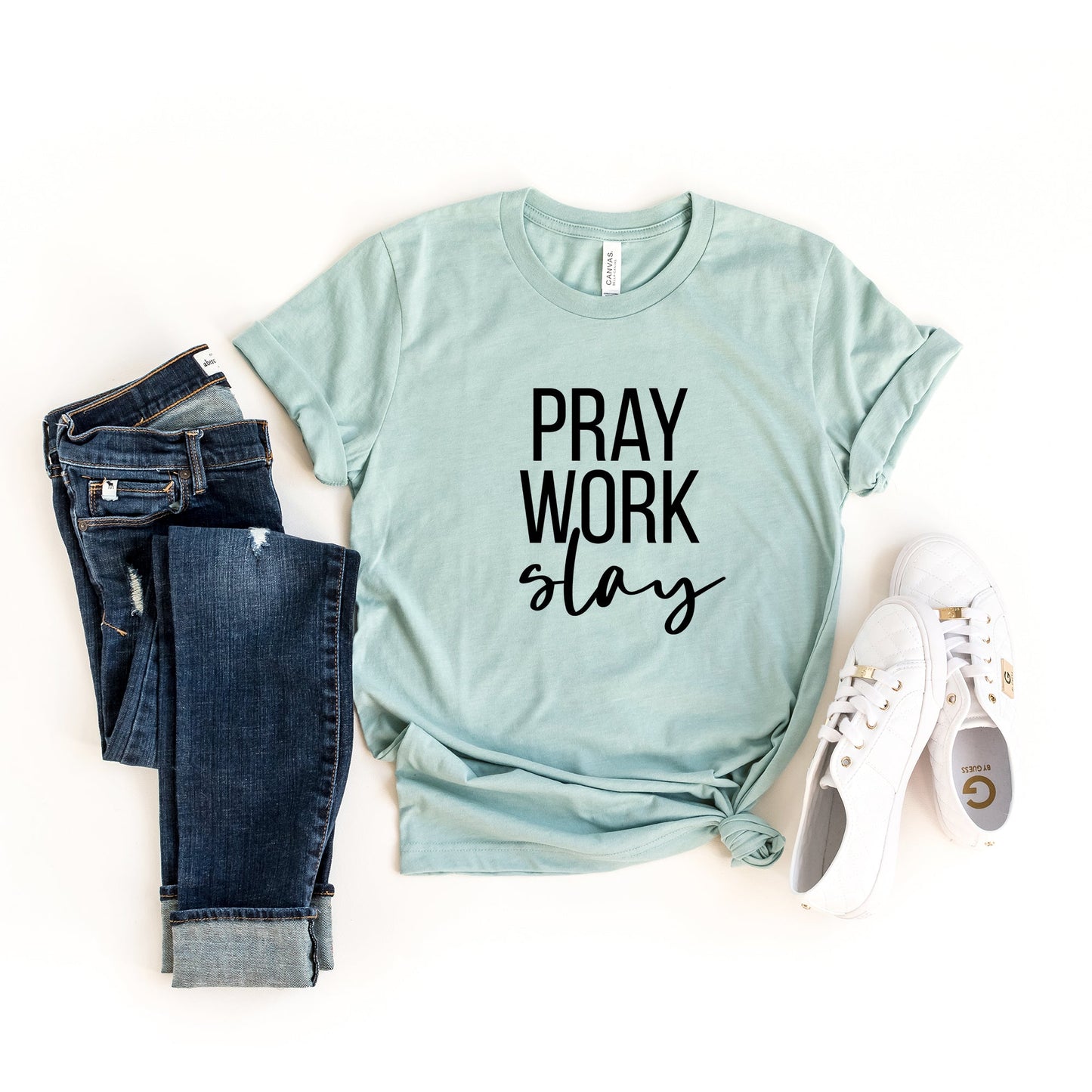 Pray Work Slay | Short Sleeve Crew Neck