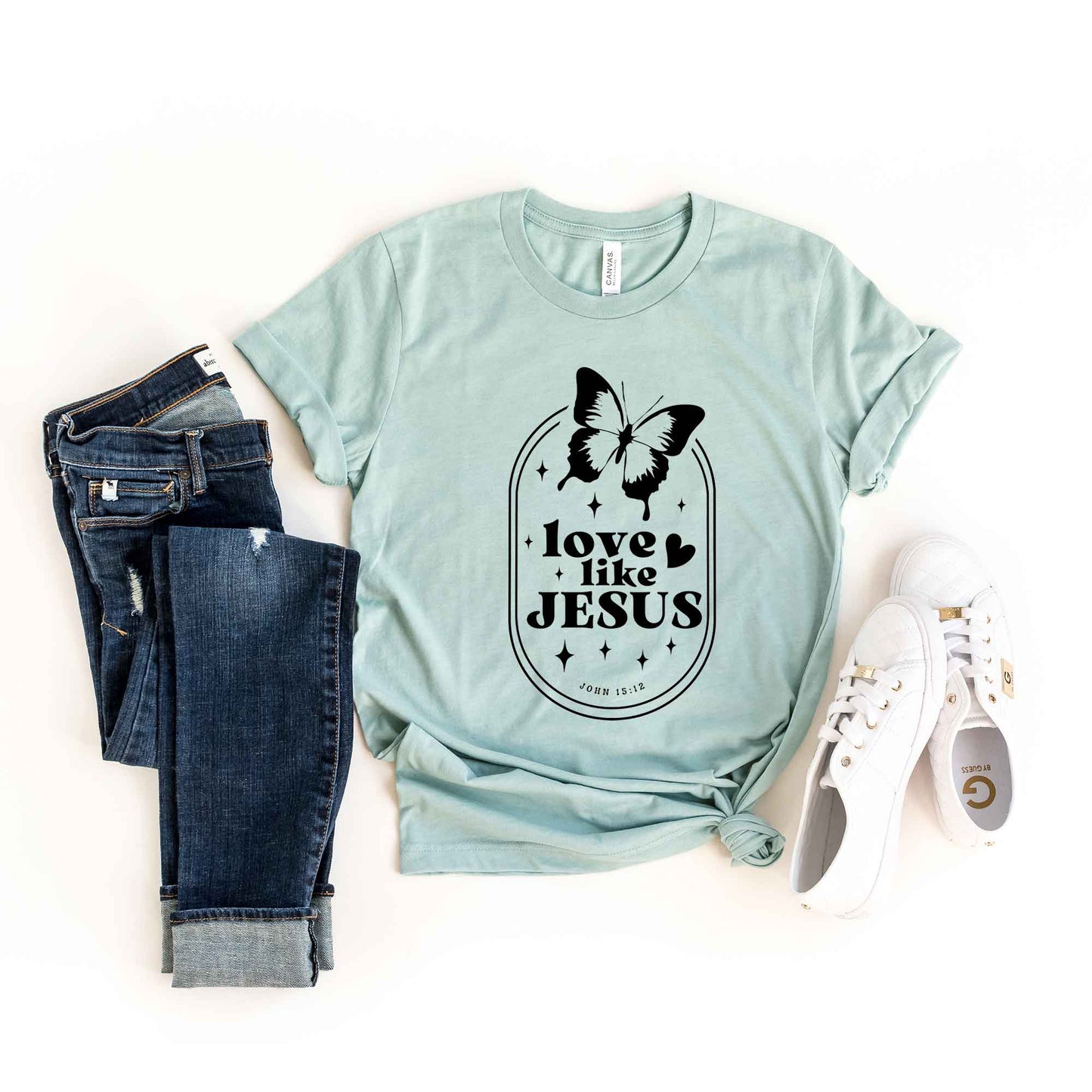 Love Like Jesus Butterfly Oval | Short Sleeve Crew Neck