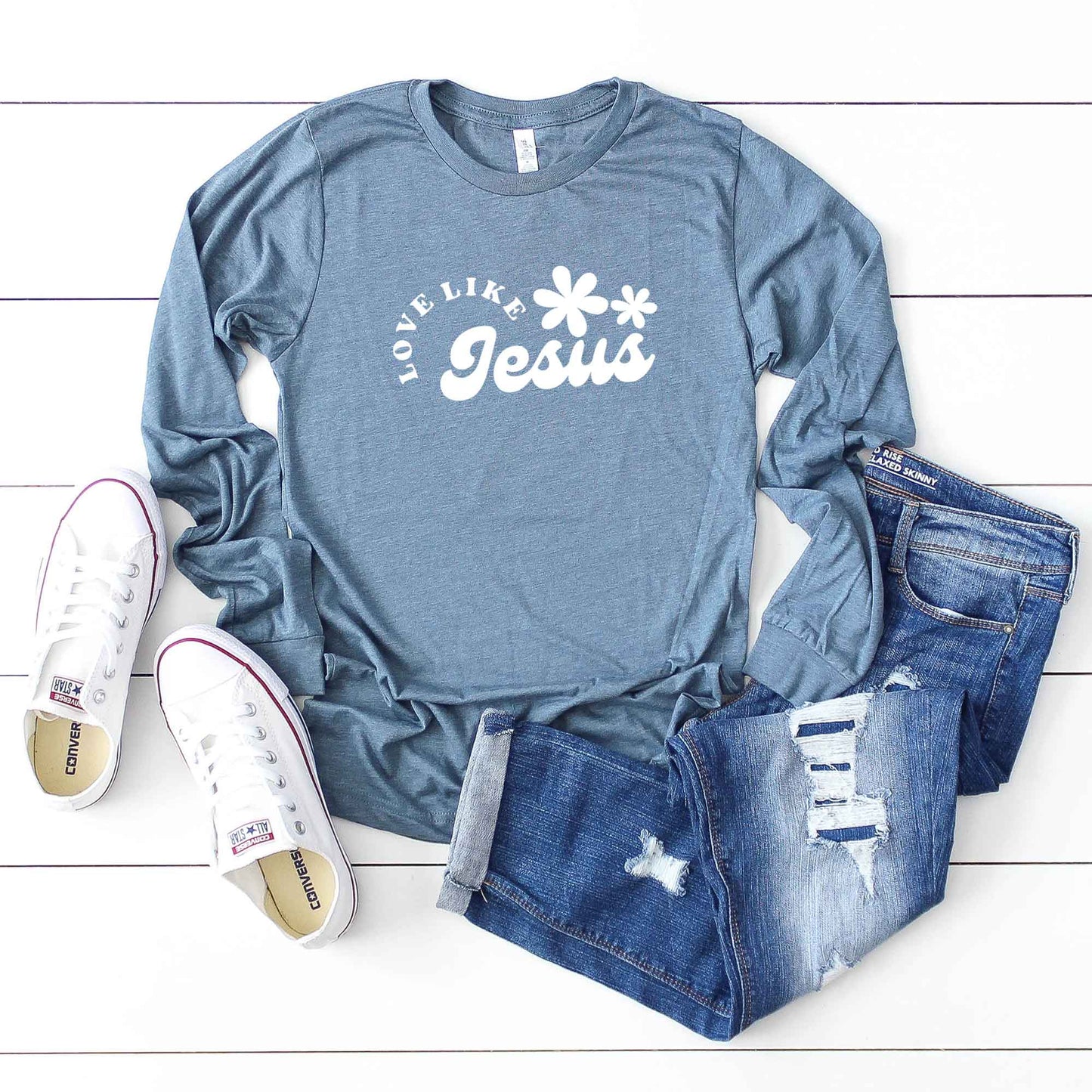 Love Like Jesus Flowers | Long Sleeve Crew Neck