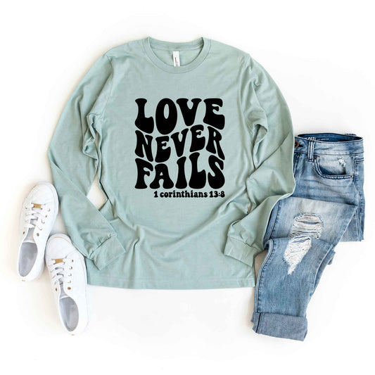 Love Never Fails Wavy | Long Sleeve Crew Neck