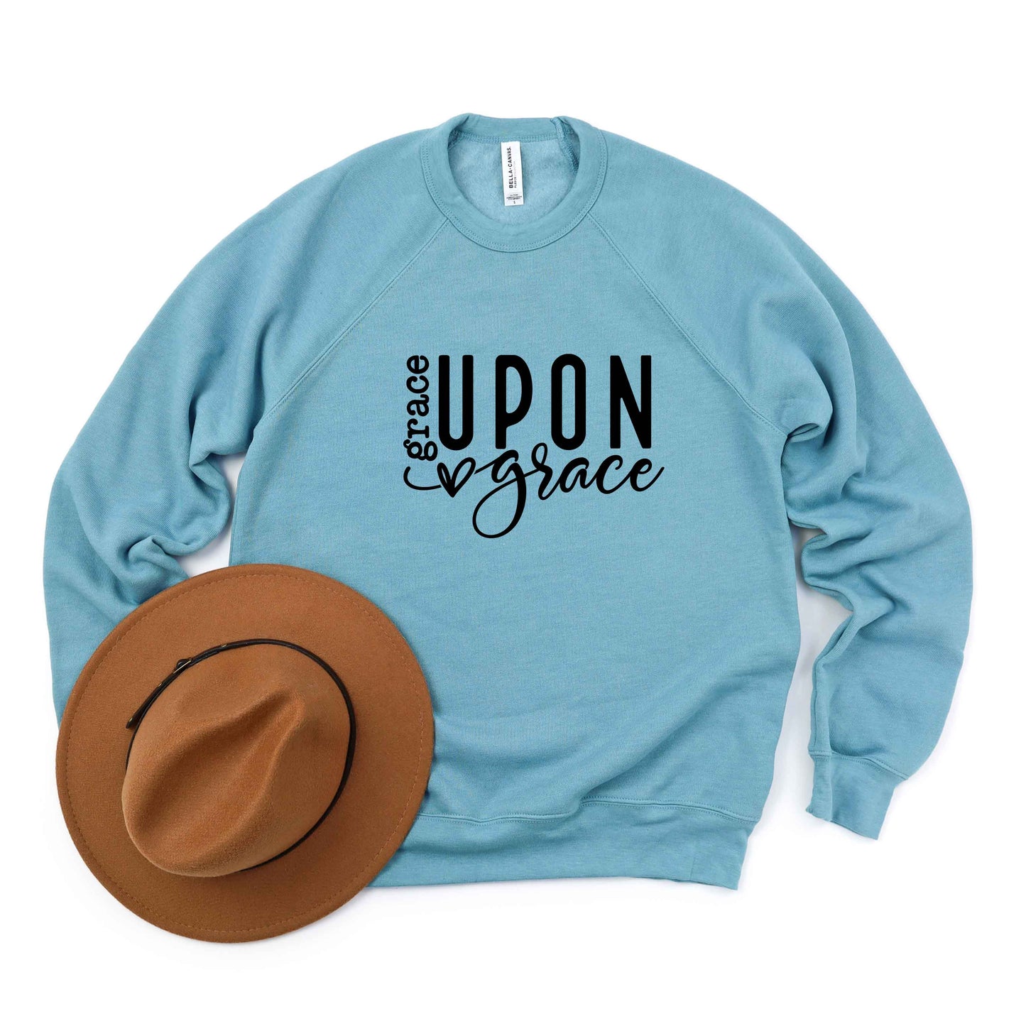 Grace Upon Grace Heart | Bella Canvas Premium Sweatshirt