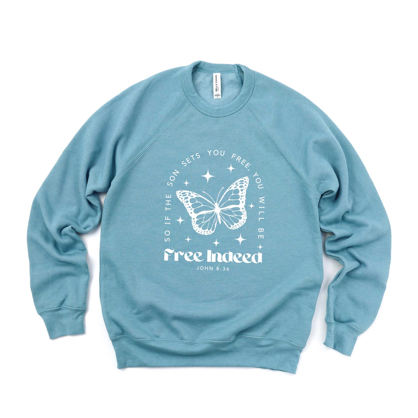 Free Indeed Butterfly | Bella Canvas Premium Sweatshirt