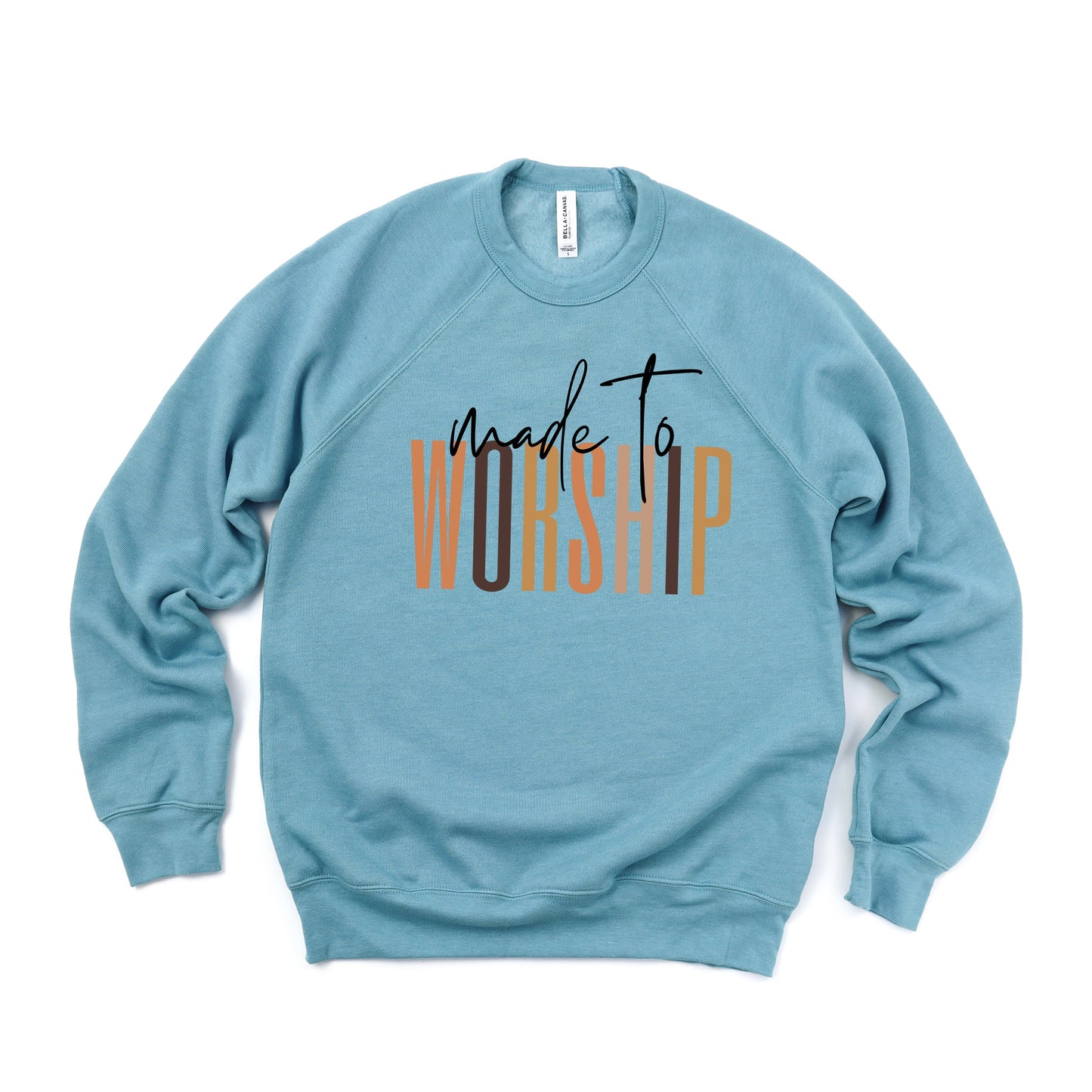 Made To Worship Cursive | Bella Canvas Sweatshirt