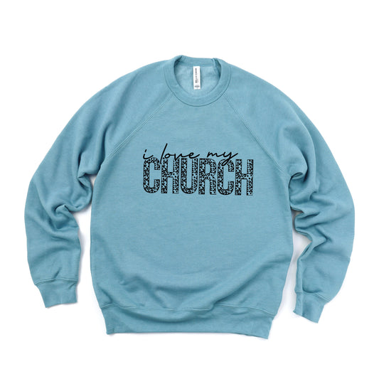 I Love My Church Leopard | Bella Canvas Premium Sweatshirt