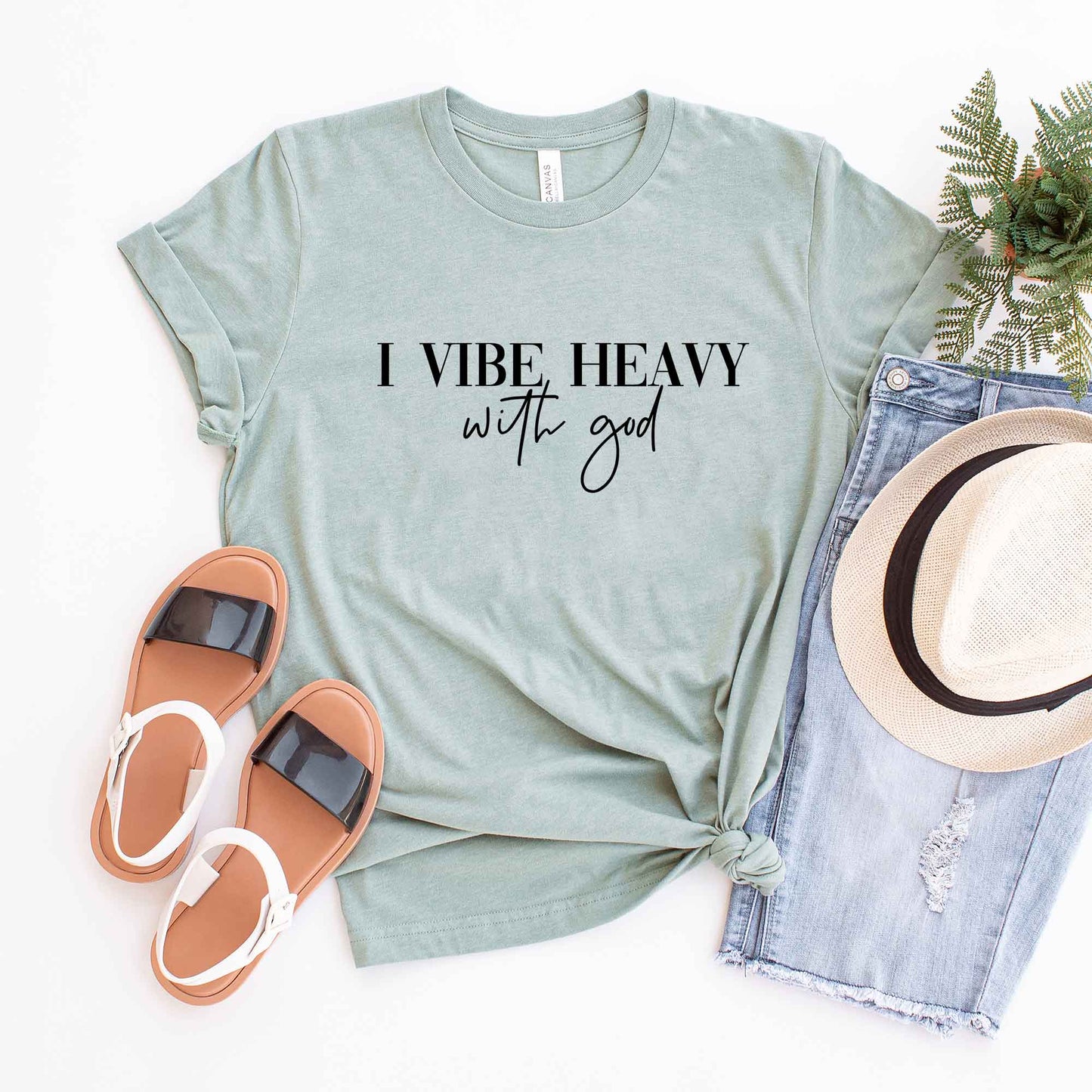 I Vibe Heavy With God | Short Sleeve Crew Neck