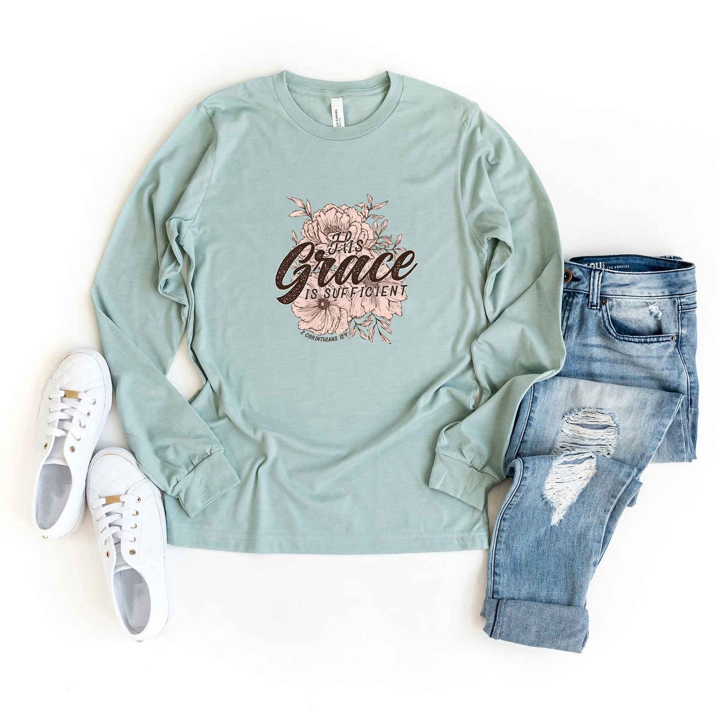 His Grace Is Sufficient  | Long Sleeve Crew Neck