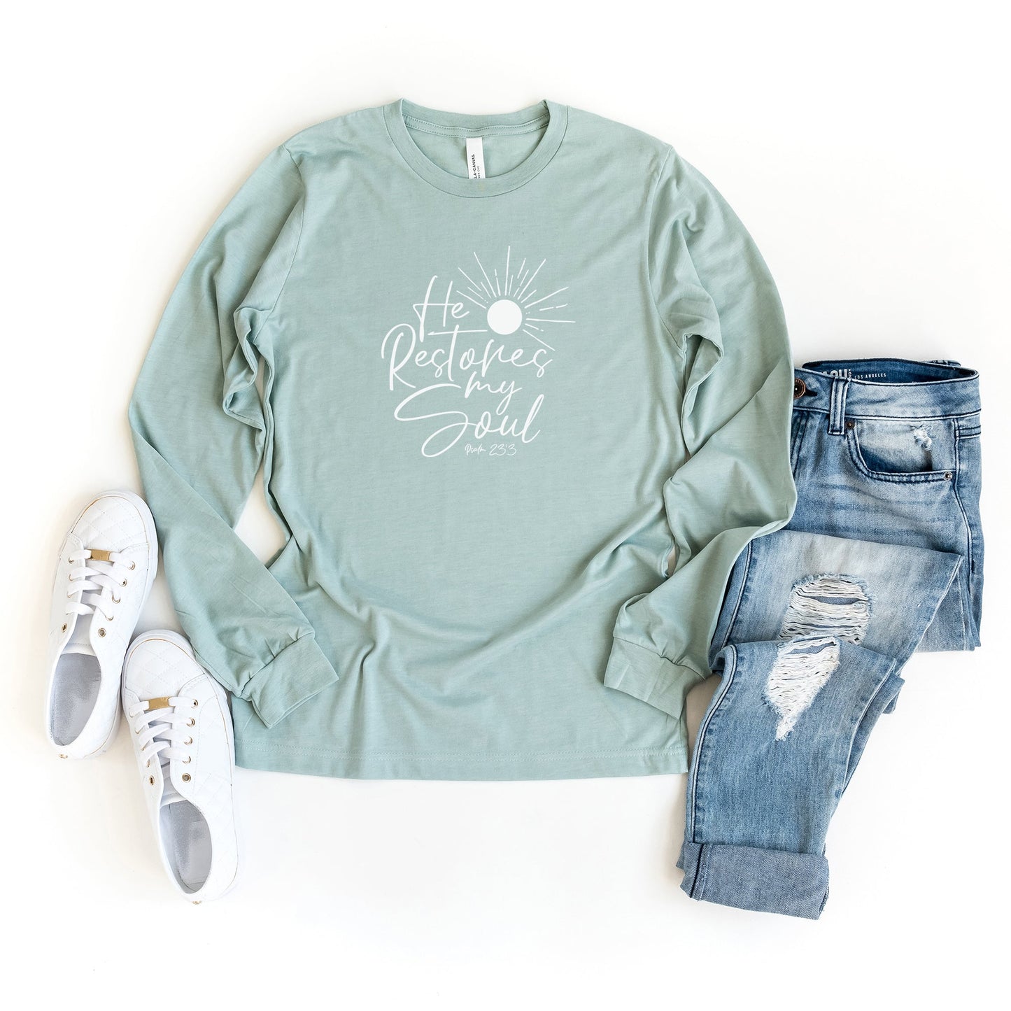 He Restores My Soul | Long Sleeve Crew Neck