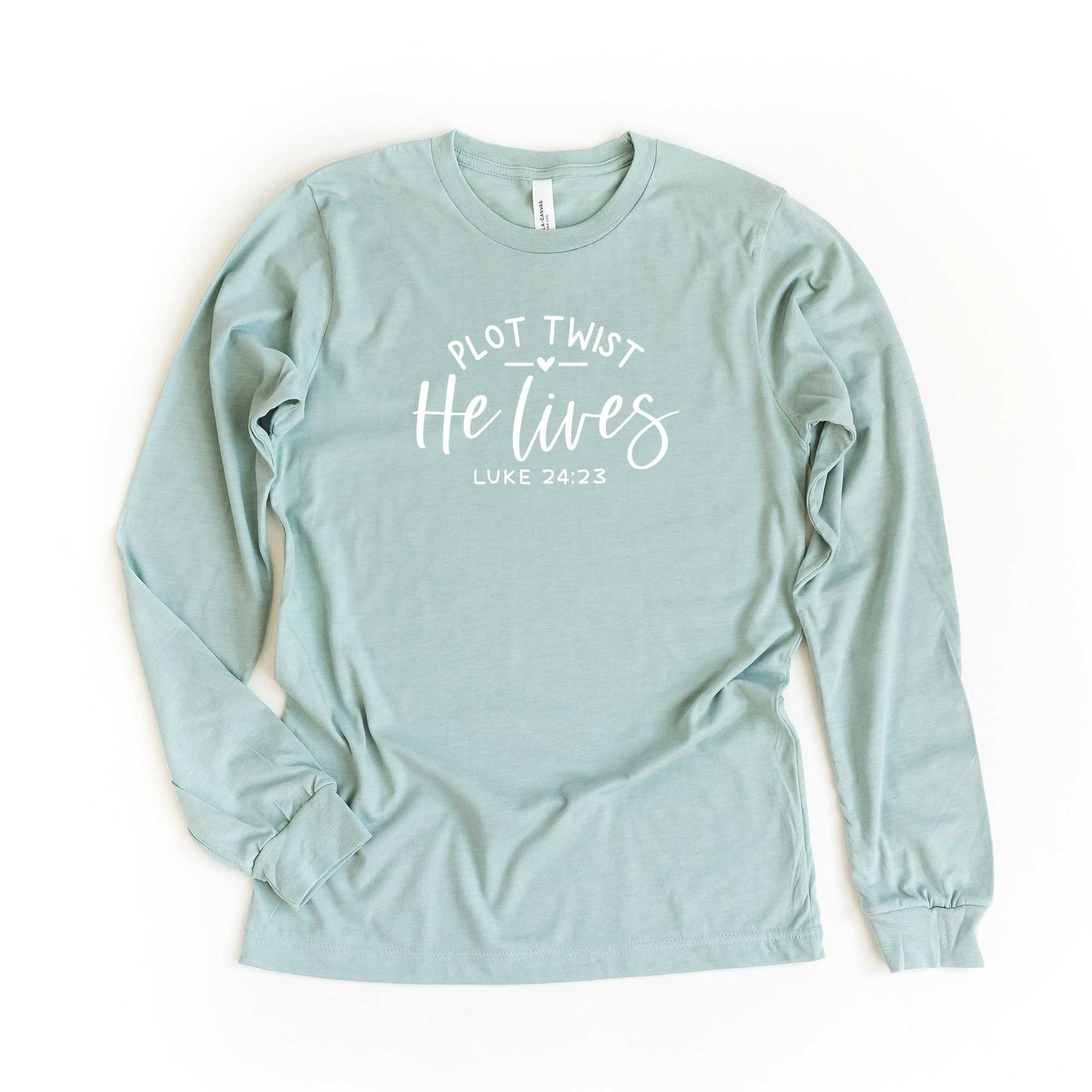 Plot Twist He Lives Heart | Long Sleeve Crew Neck