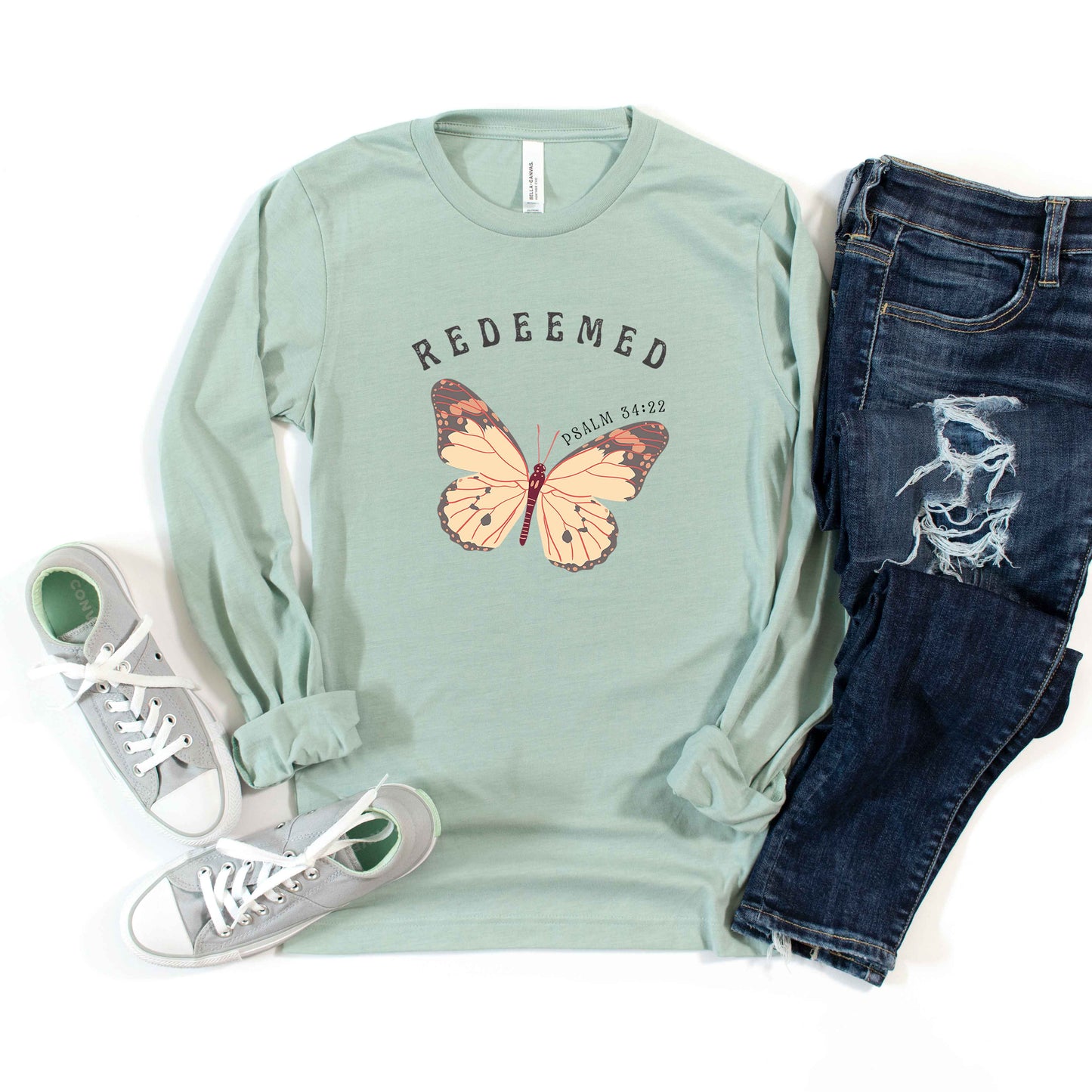 Redeemed Boho Butterfly | Long Sleeve Crew Neck