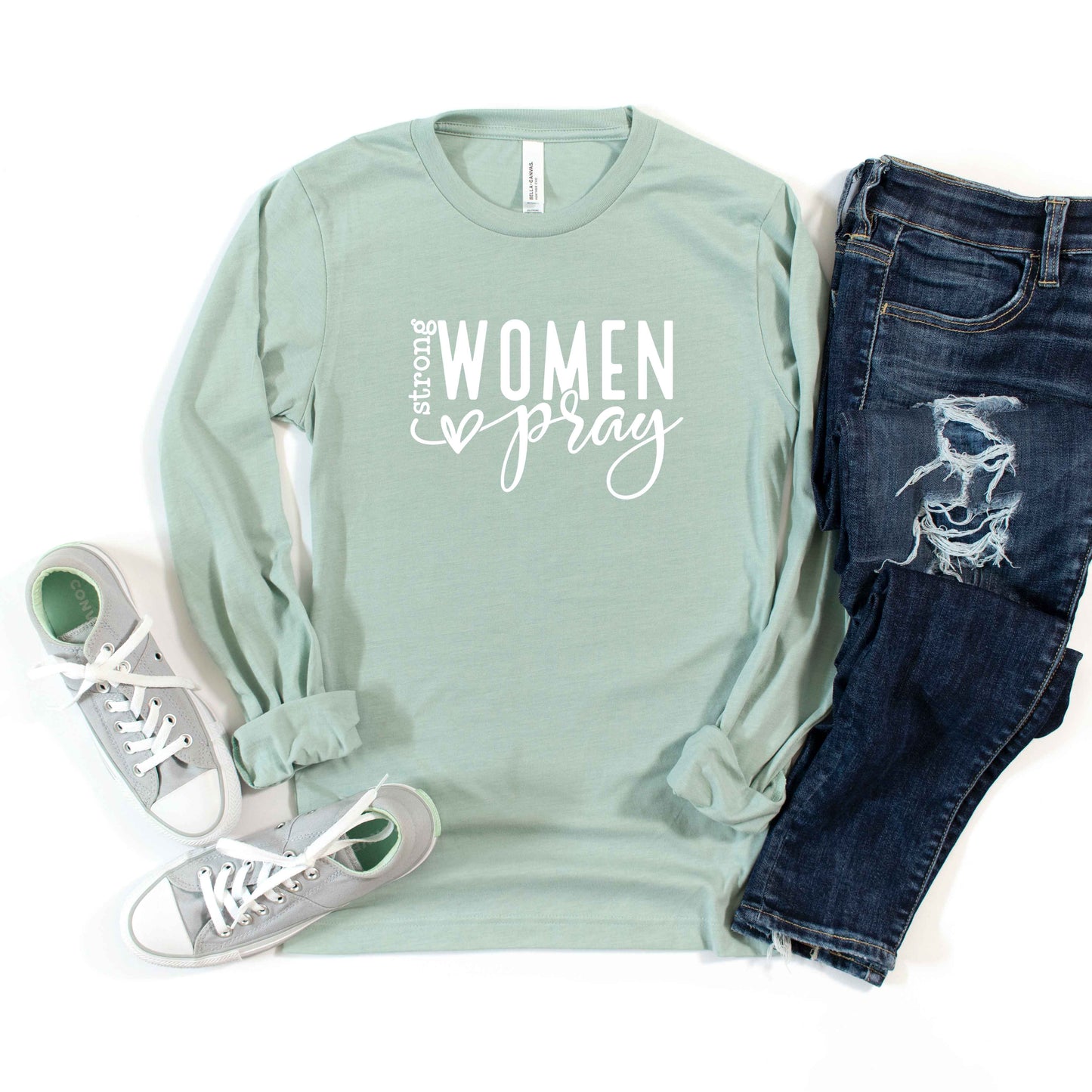 Strong Women Pray | Long Sleeve Crew Neck