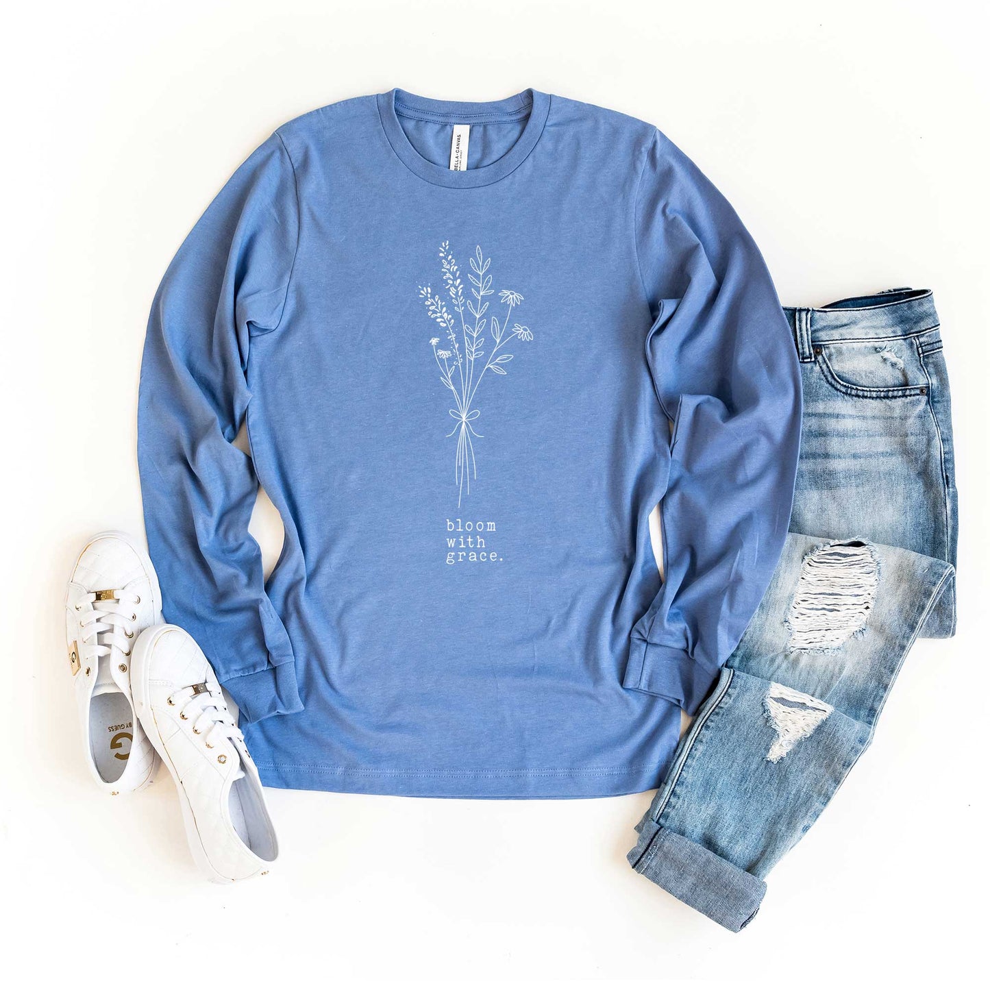 Bloom With Grace Bouquet | Long Sleeve Crew Neck