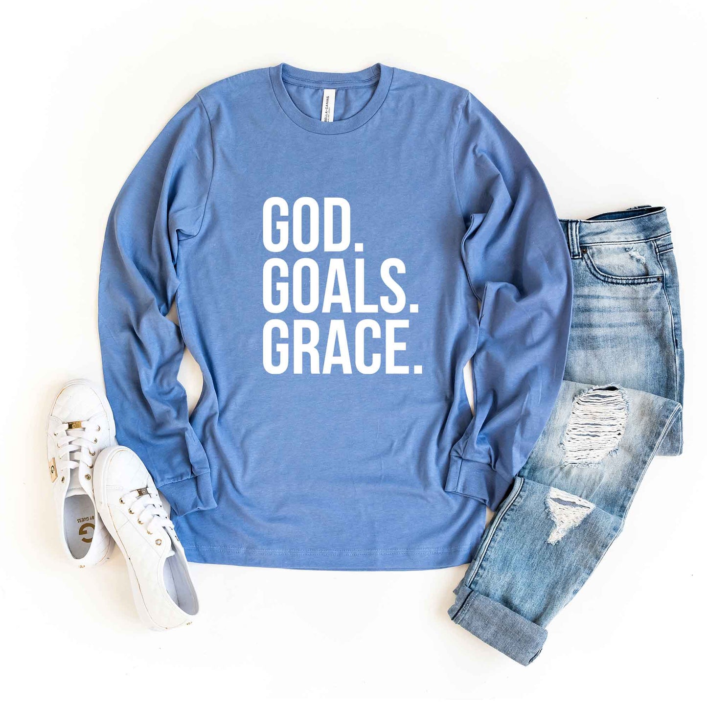 God Goals Grace | Long Sleeve Crew Neck