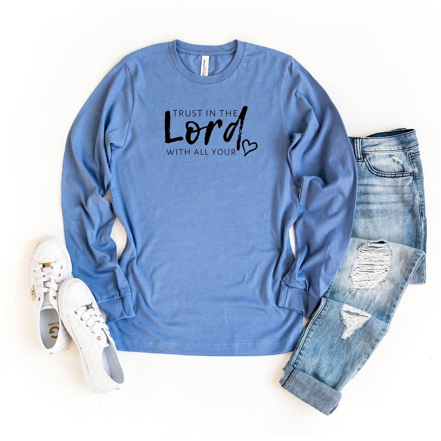 Trust In The Lord With All Your Heart | Long Sleeve Crew Neck