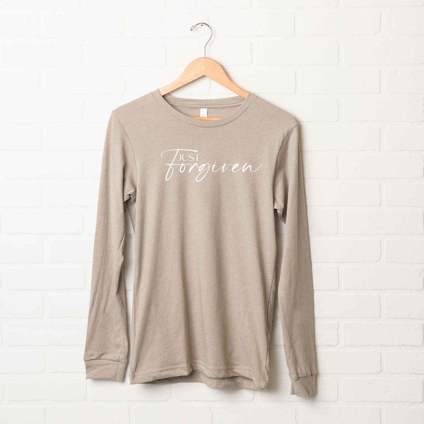 Just Forgiven Cursive | Long Sleeve Crew Neck