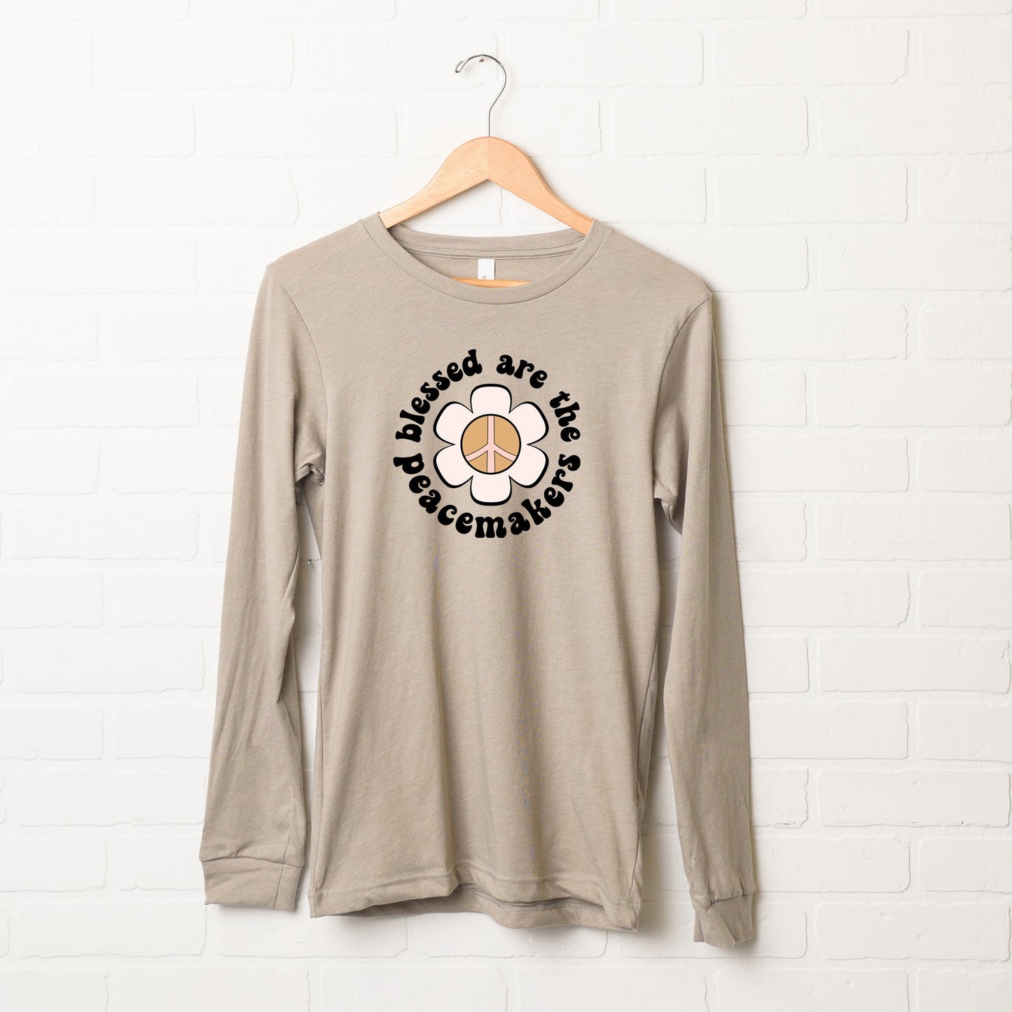 Blessed Are The Peacemakers Flower | Long Sleeve Crew Neck