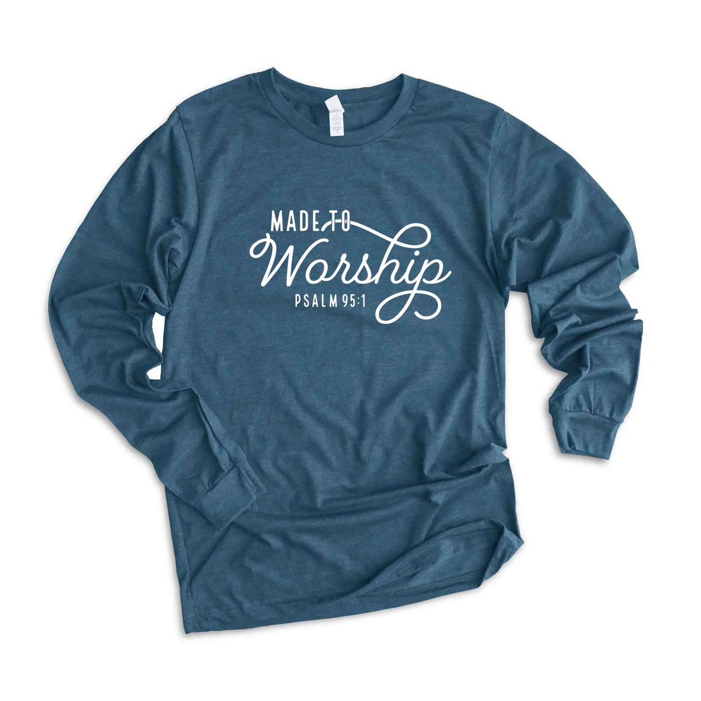 Made To Worship Scripture | Long Sleeve Crew Neck