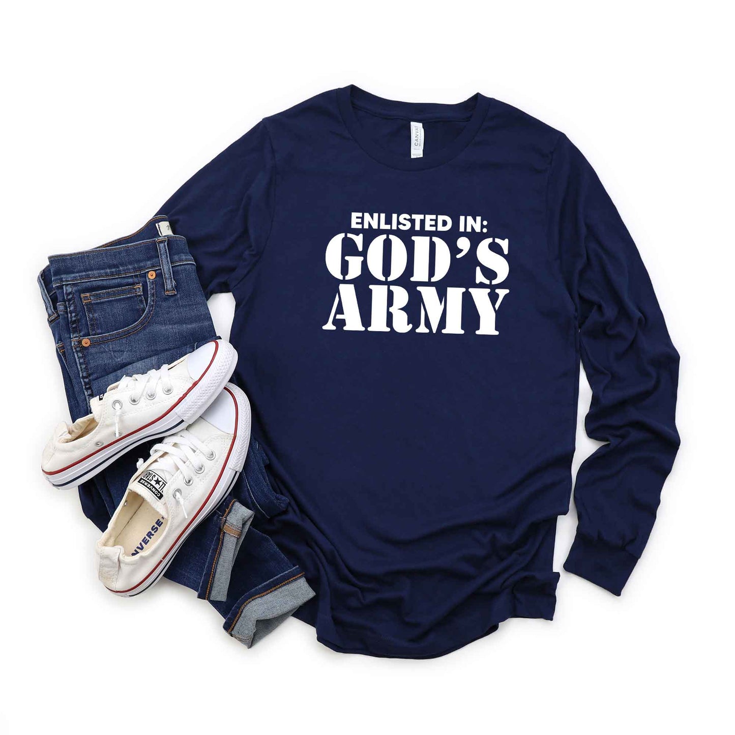 Enlist In God's Army | Long Sleeve Crew Neck