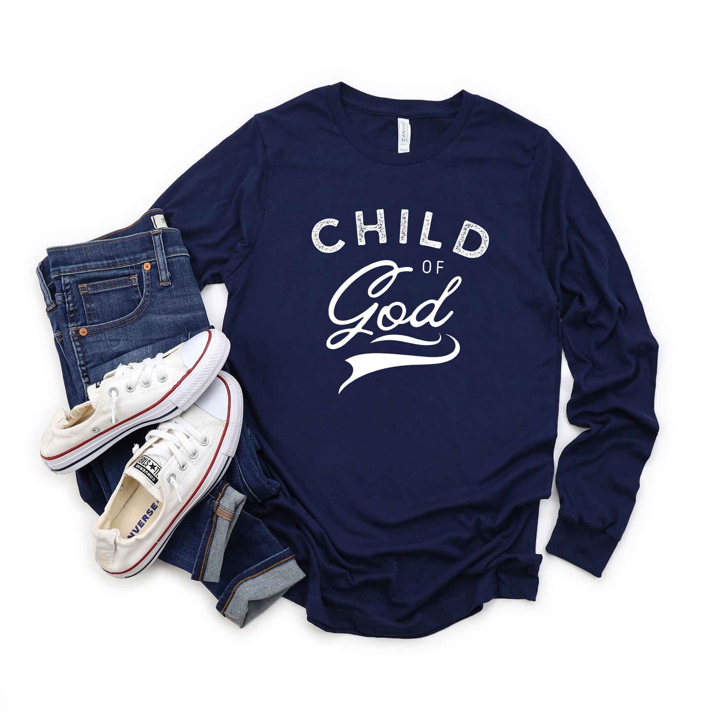 Child Of God Distressed | Long Sleeve Crew Neck