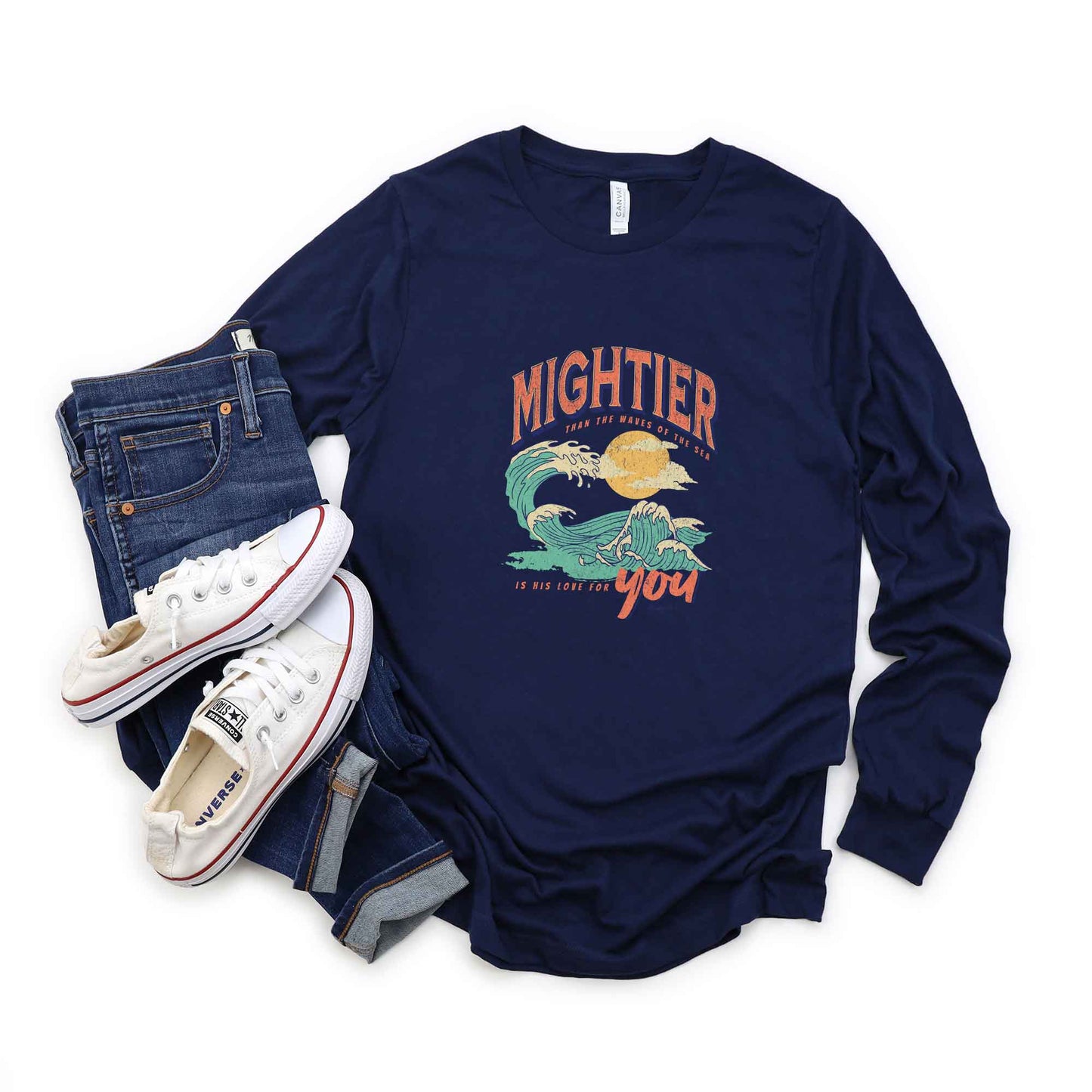 Mightier Than The Waves | Long Sleeve Crew Neck