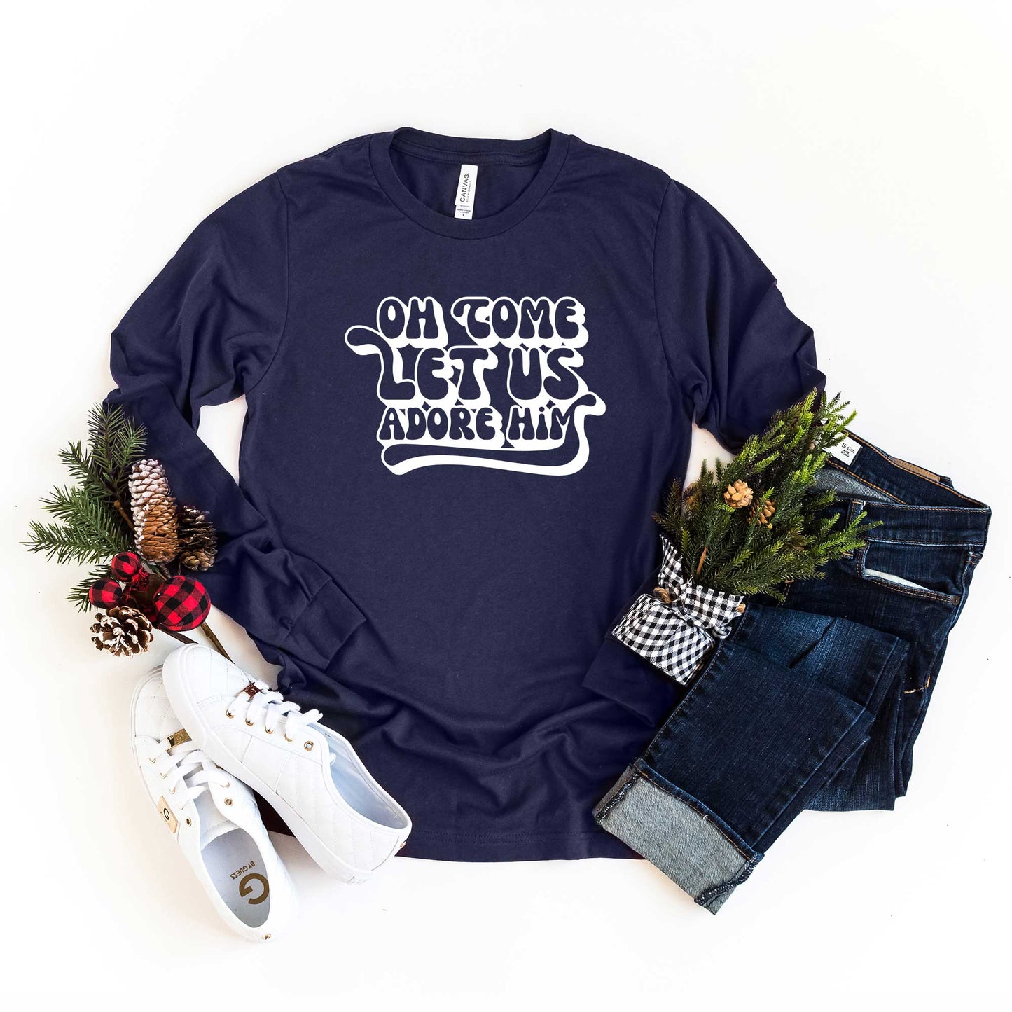 Retro Adore Him | Long Sleeve Crew Neck