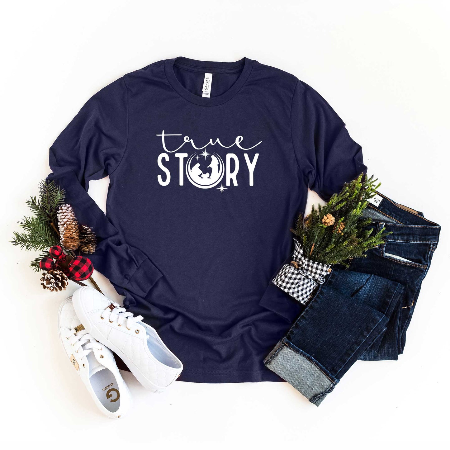 True Story Nativity | Long Sleeve Crew Neck