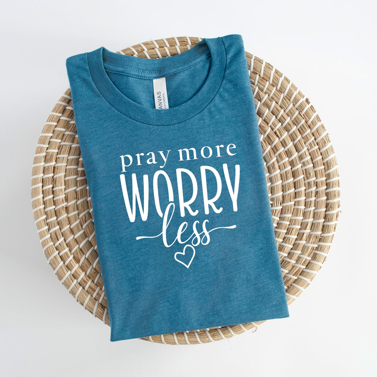 Pray More Worry Less | Short Sleeve Crew Neck