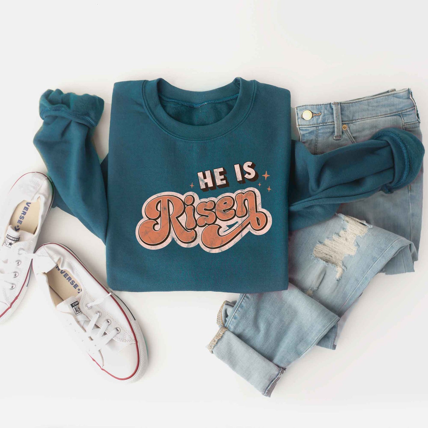 Retro He Is Risen | Sweatshirt