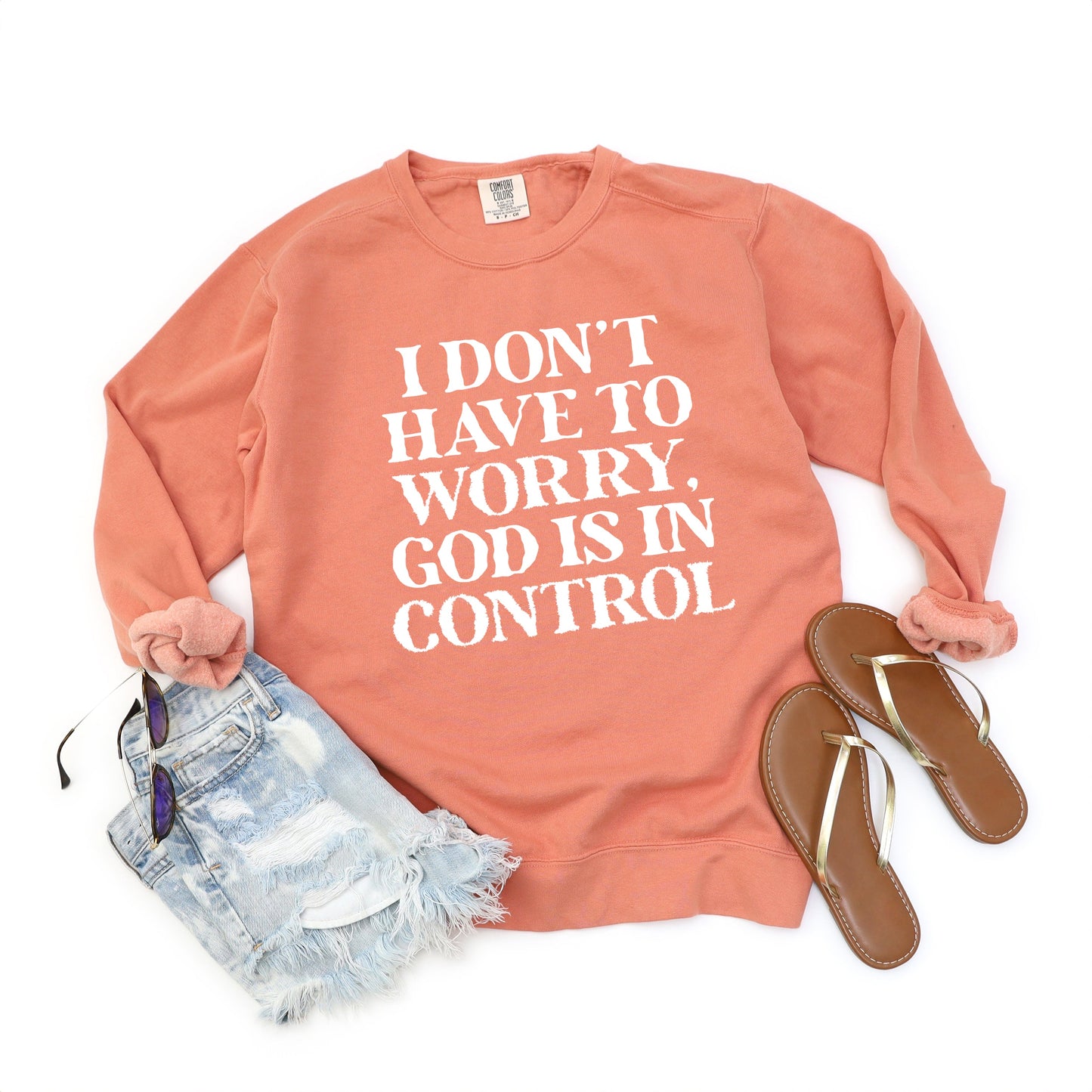 God is in Control | Garment Dyed Sweatshirt