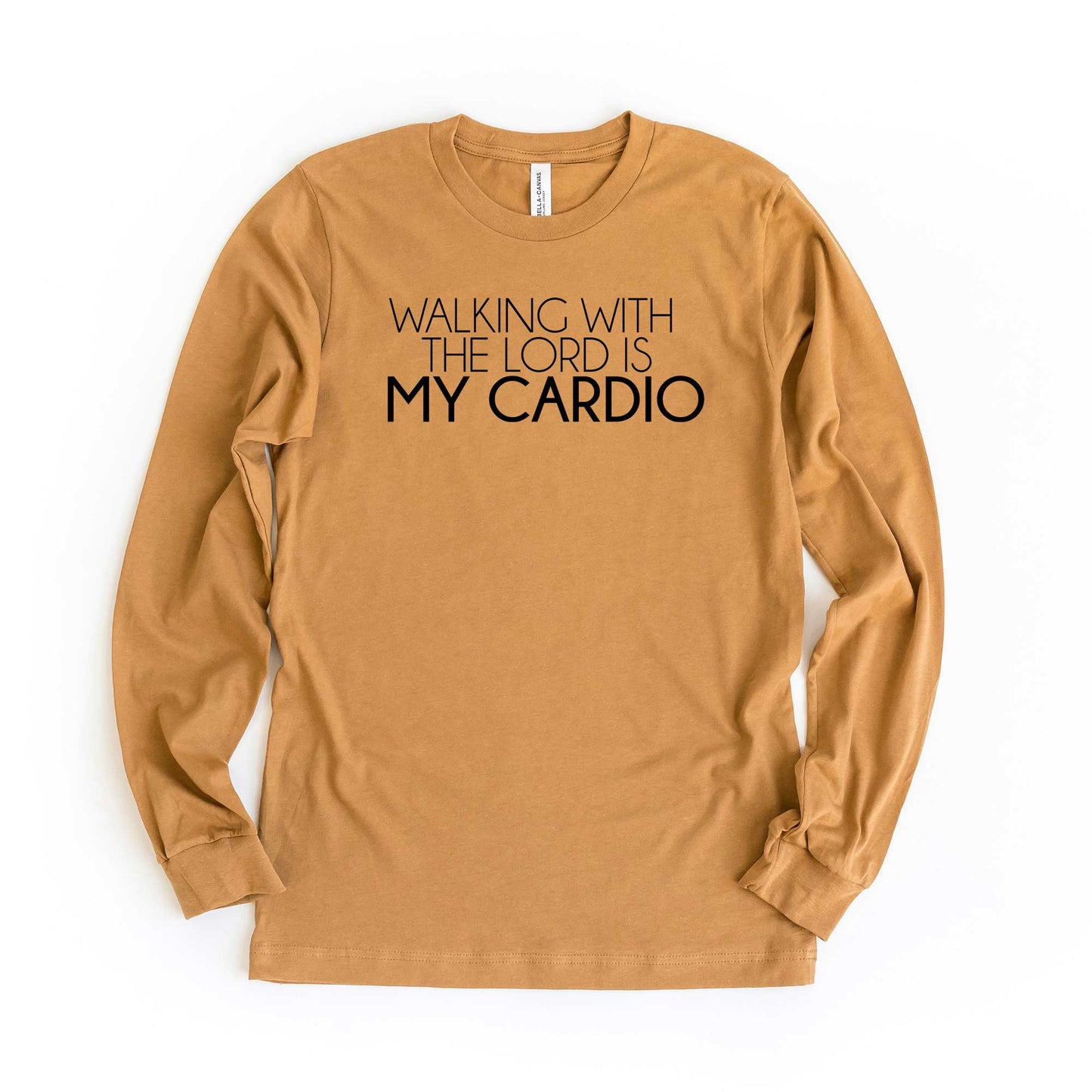 Walking With The Lord Is My Cardio | Long Sleeve Crew Neck