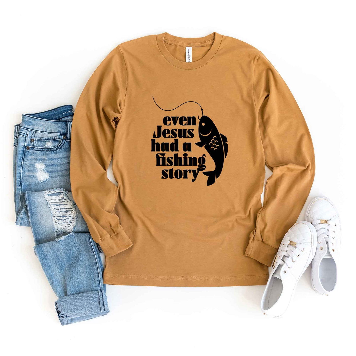 Even Jesus Had A Fishing Story | Long Sleeve Crew Neck