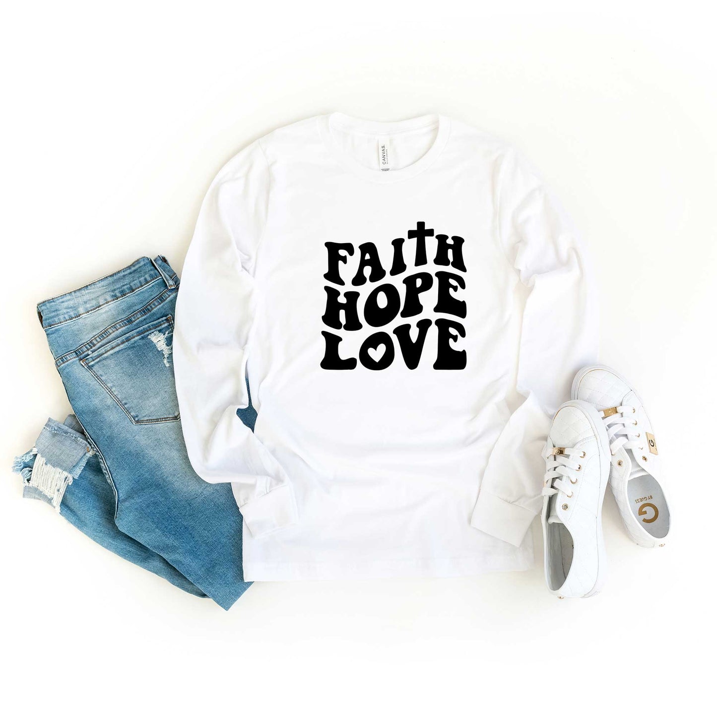 Faith Hope Love | Long Sleeve Crew Neck