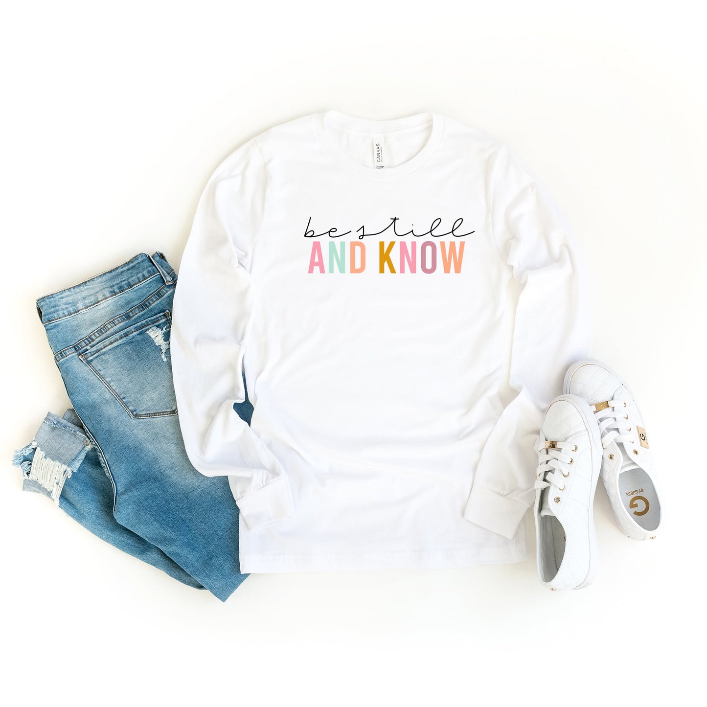 Be Still And Know Colorful | Long Sleeve Crew Neck