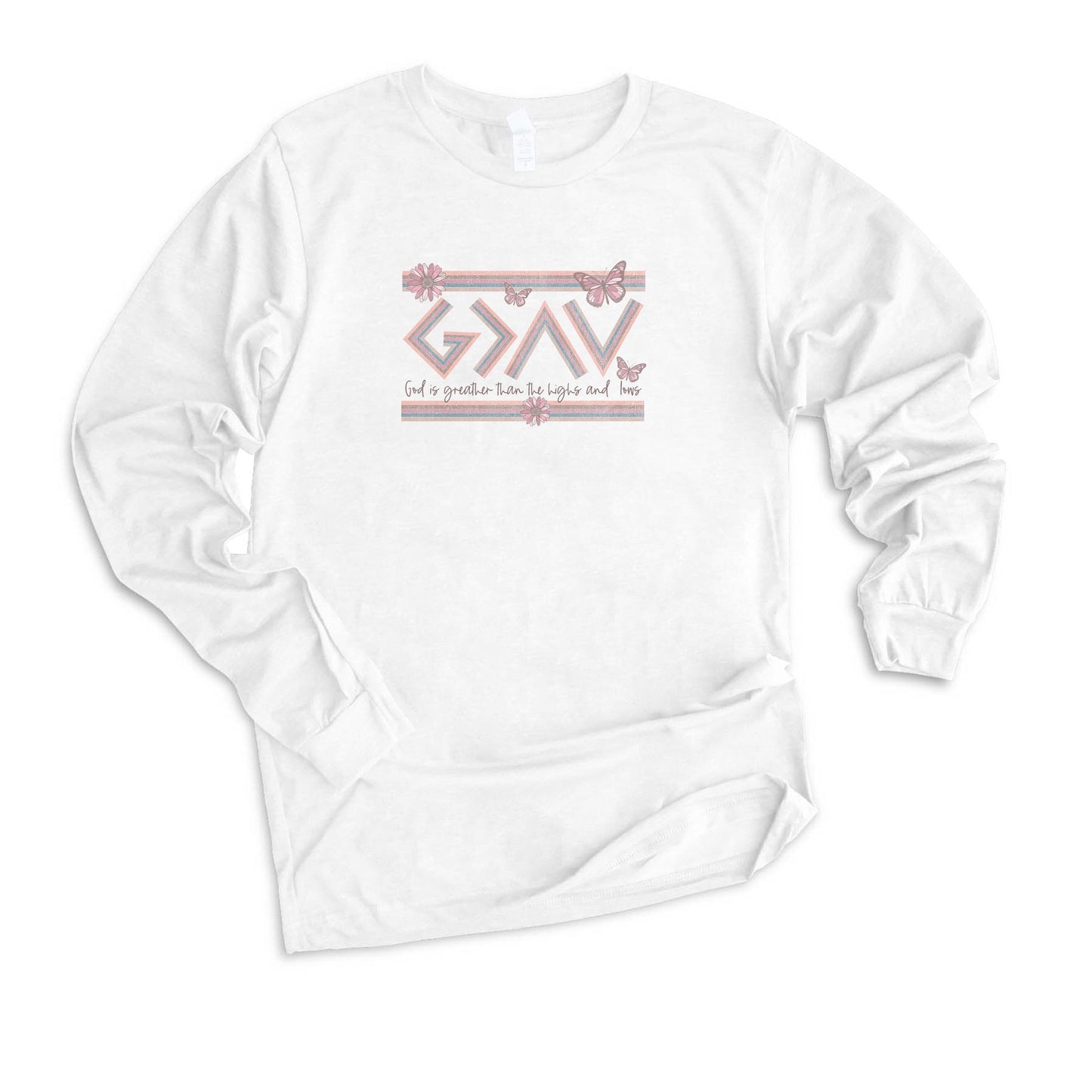 God Is Greater Butterfly | Long Sleeve Crew Neck