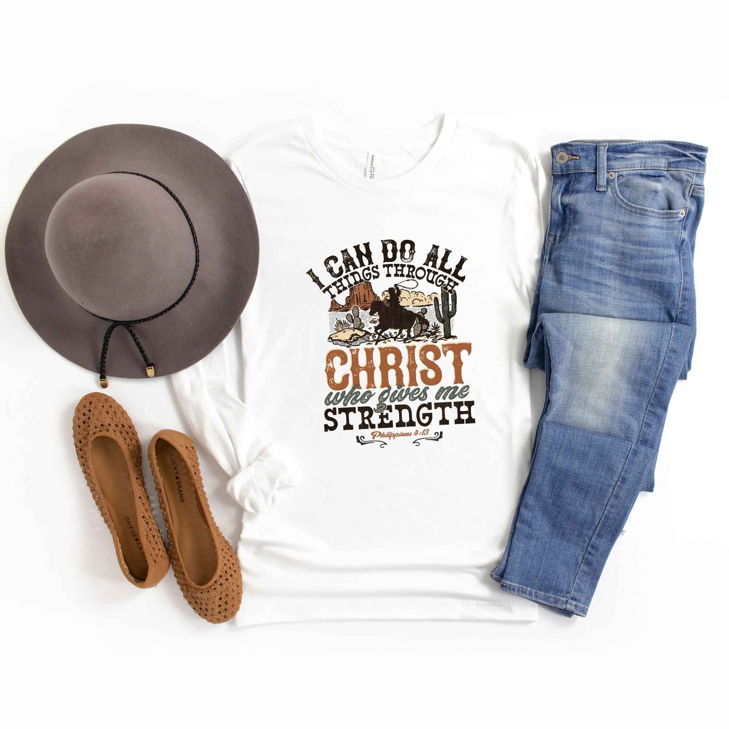 I Can Do All Things Through Christ Cowboy | Long Sleeve Crew Neck