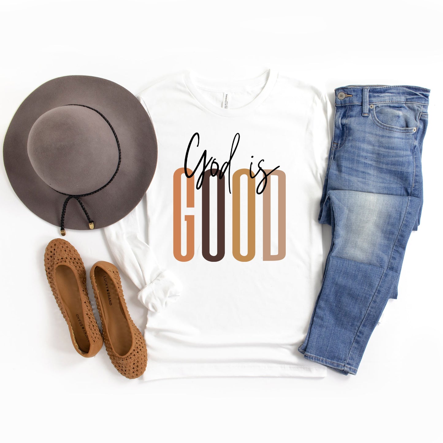 God Is Good Cursive | Long Sleeve Crew Neck