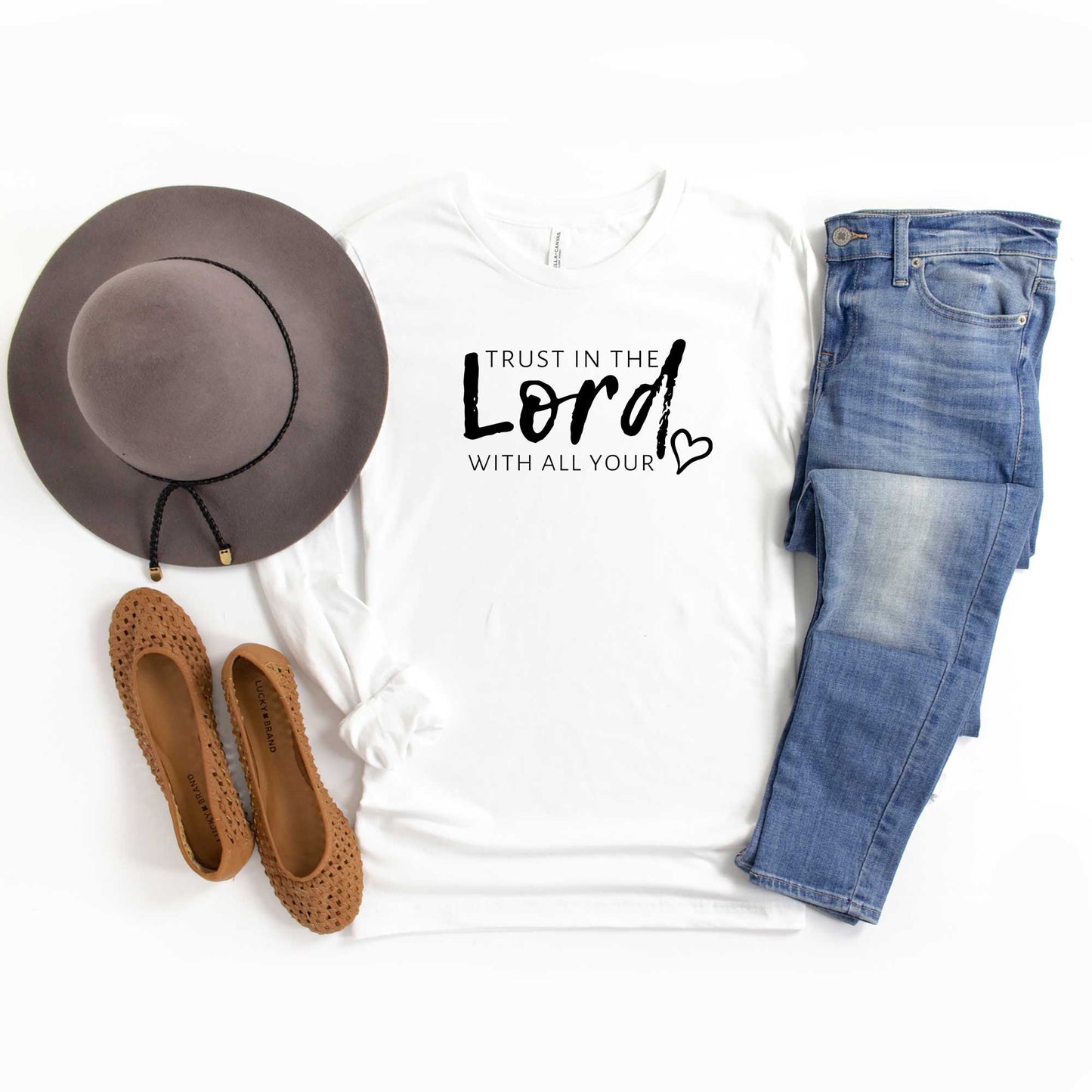 Trust In The Lord With All Your Heart | Long Sleeve Crew Neck