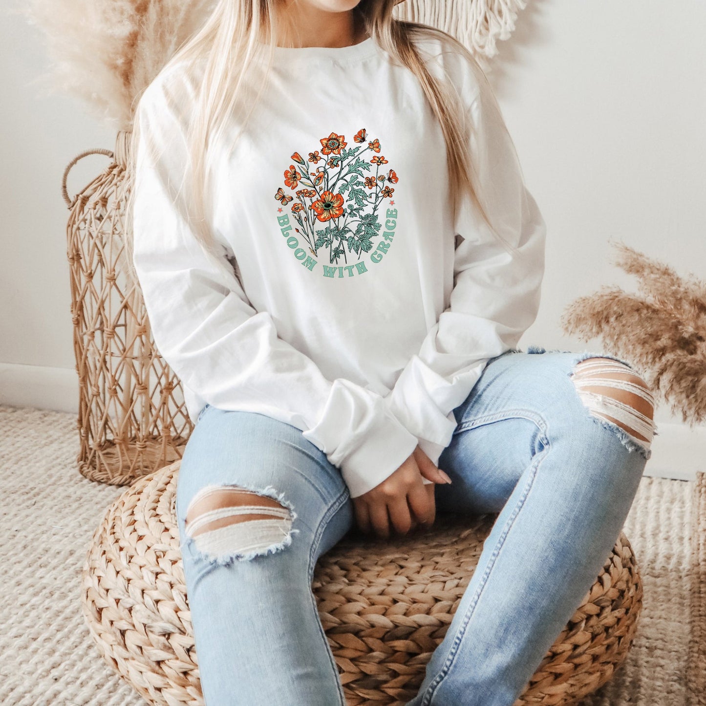 Bloom With Grace | Long Sleeve Crew Neck