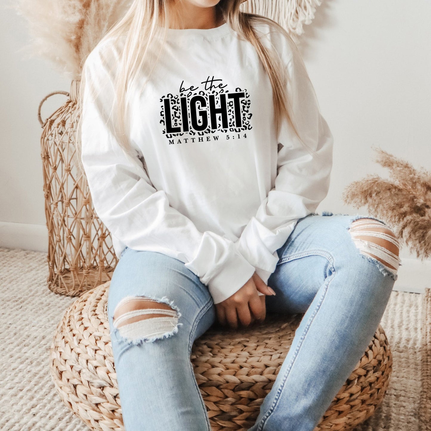 Be The Light Leopard | Long Sleeve Crew Neck